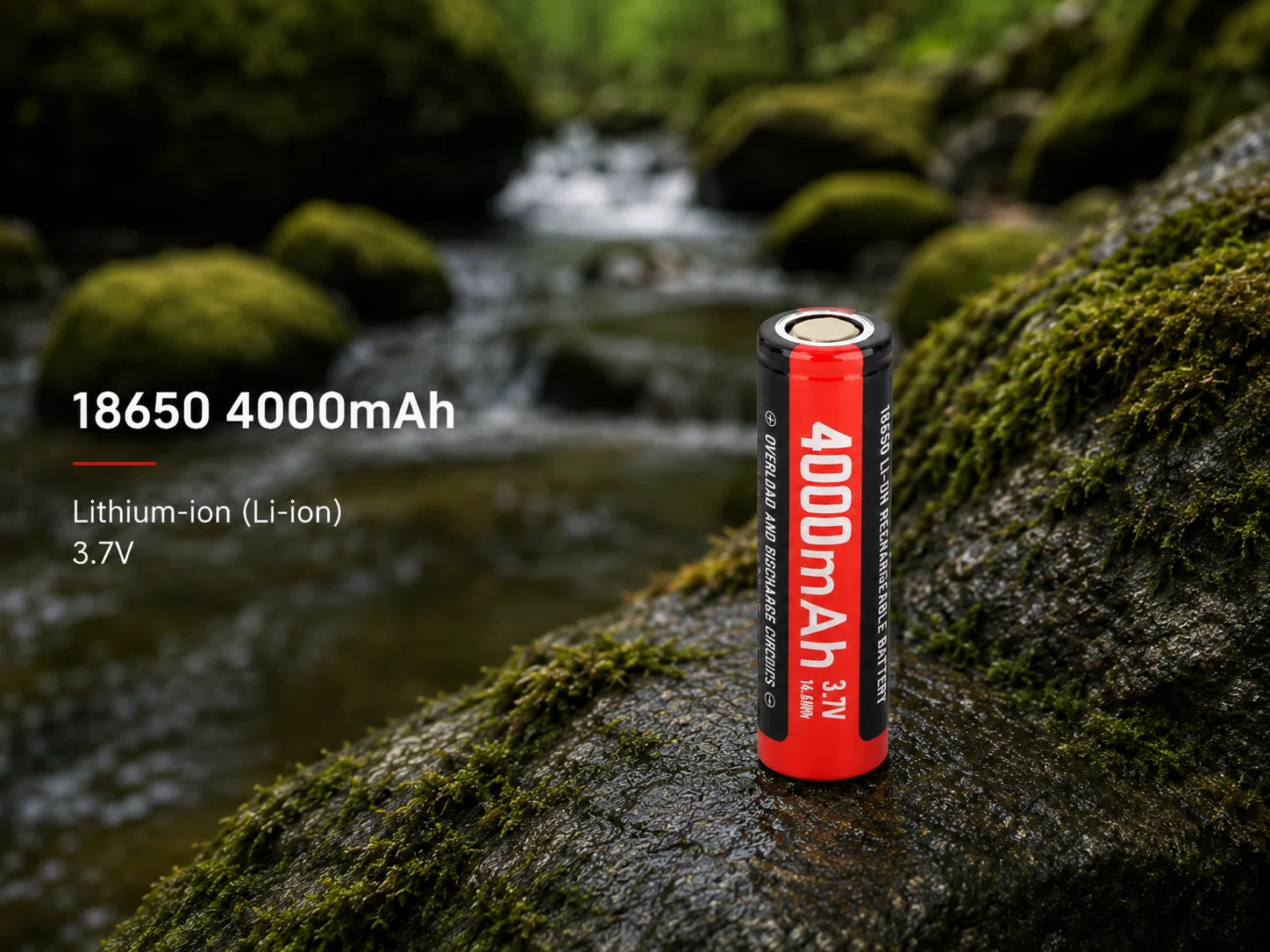 fieldlume 18650 4000mAh 3.7V rechargeable Li-ion battery