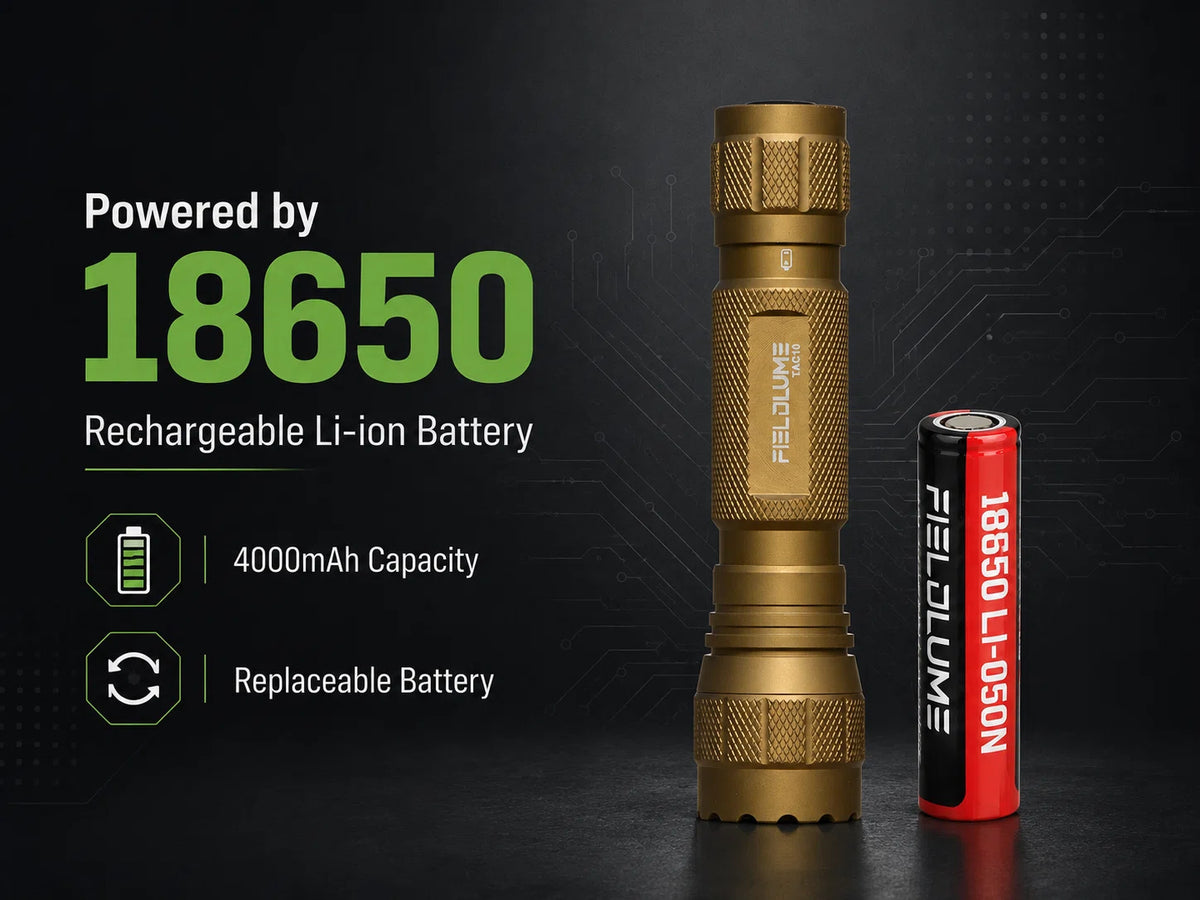 Battery FIELDLUME 18650 4000mAh rechargeable battery for TAC10 flashlight