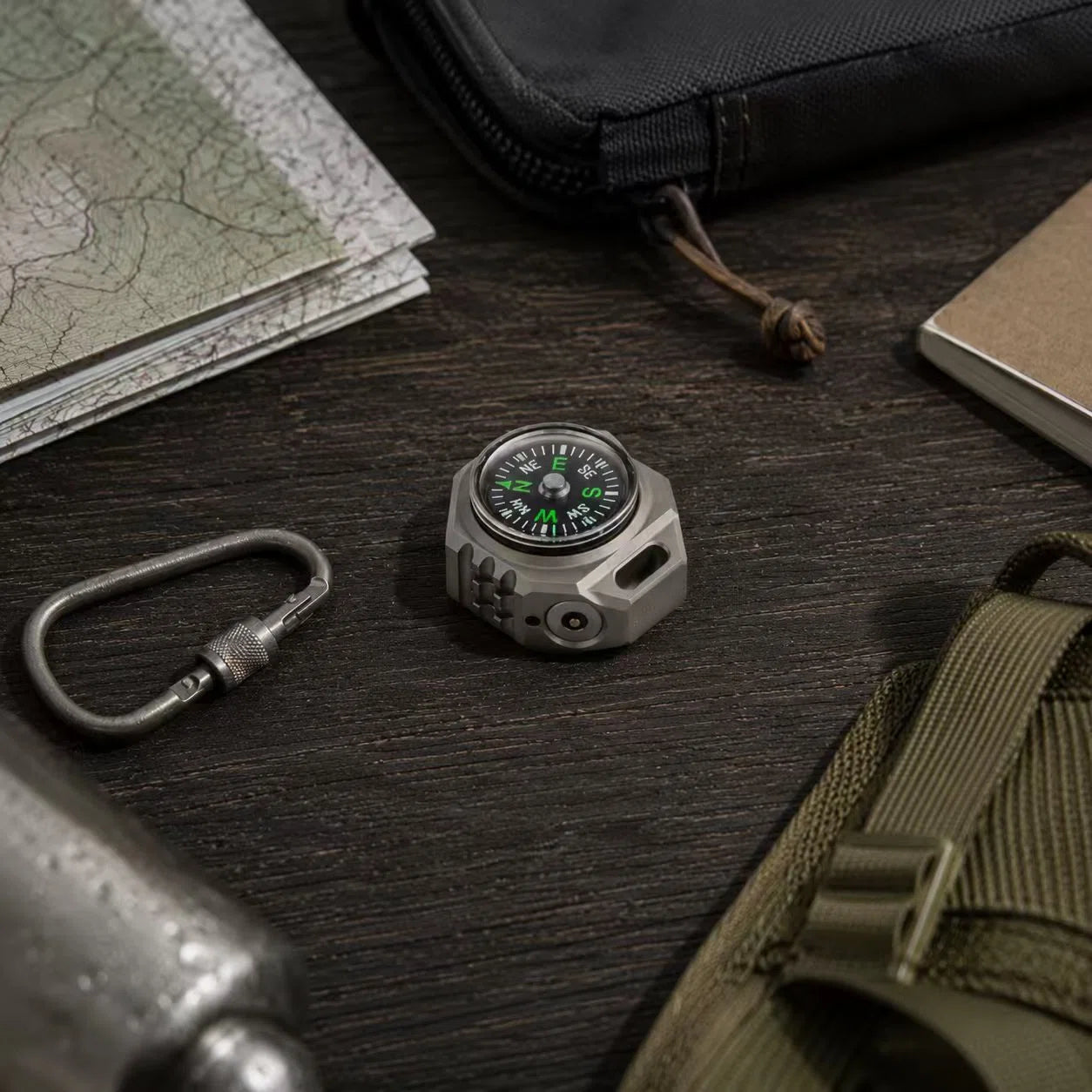 T9 Titanium EDC Torch Tri-Colour Compass