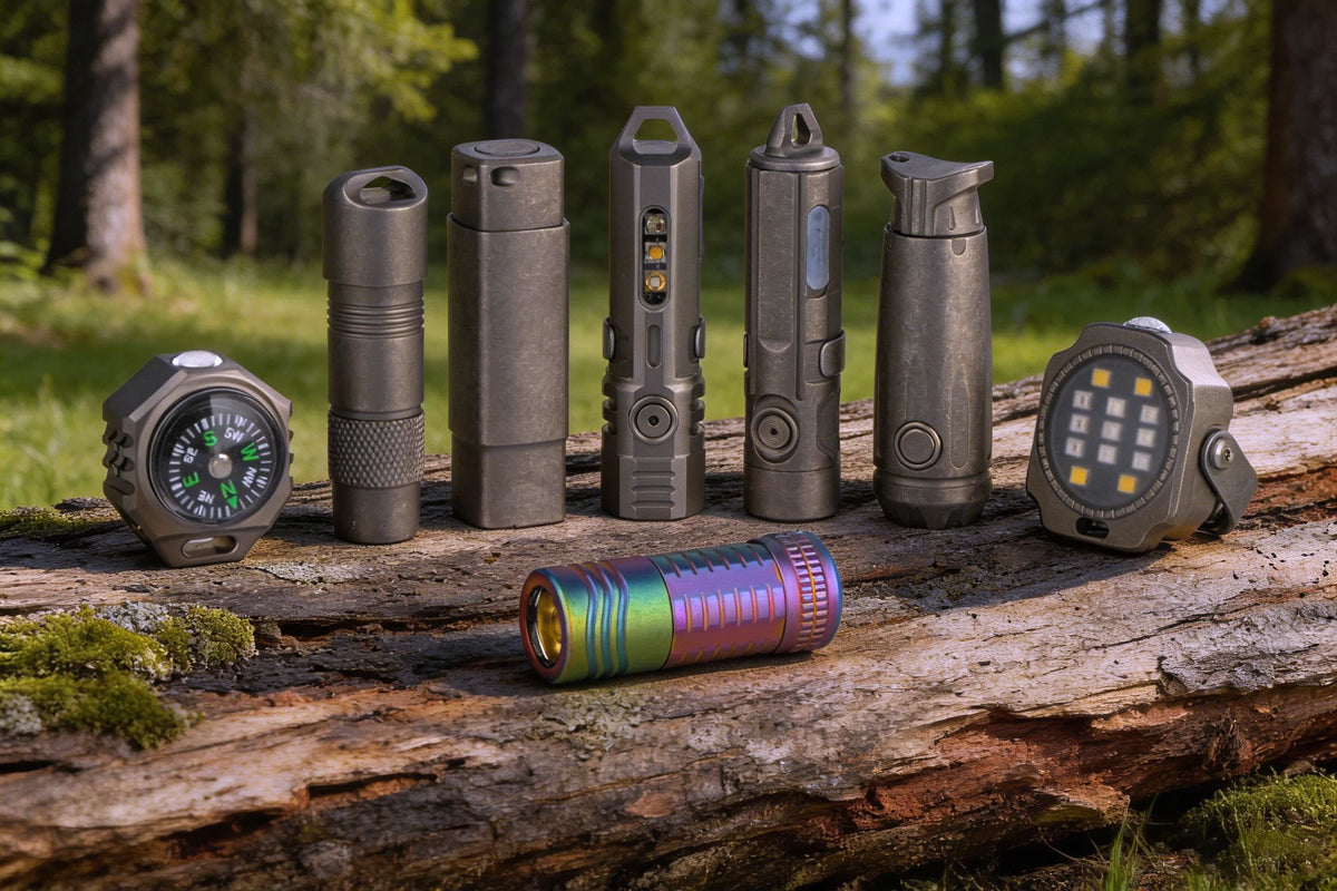 FIELDLUME titanium EDC flashlight collection